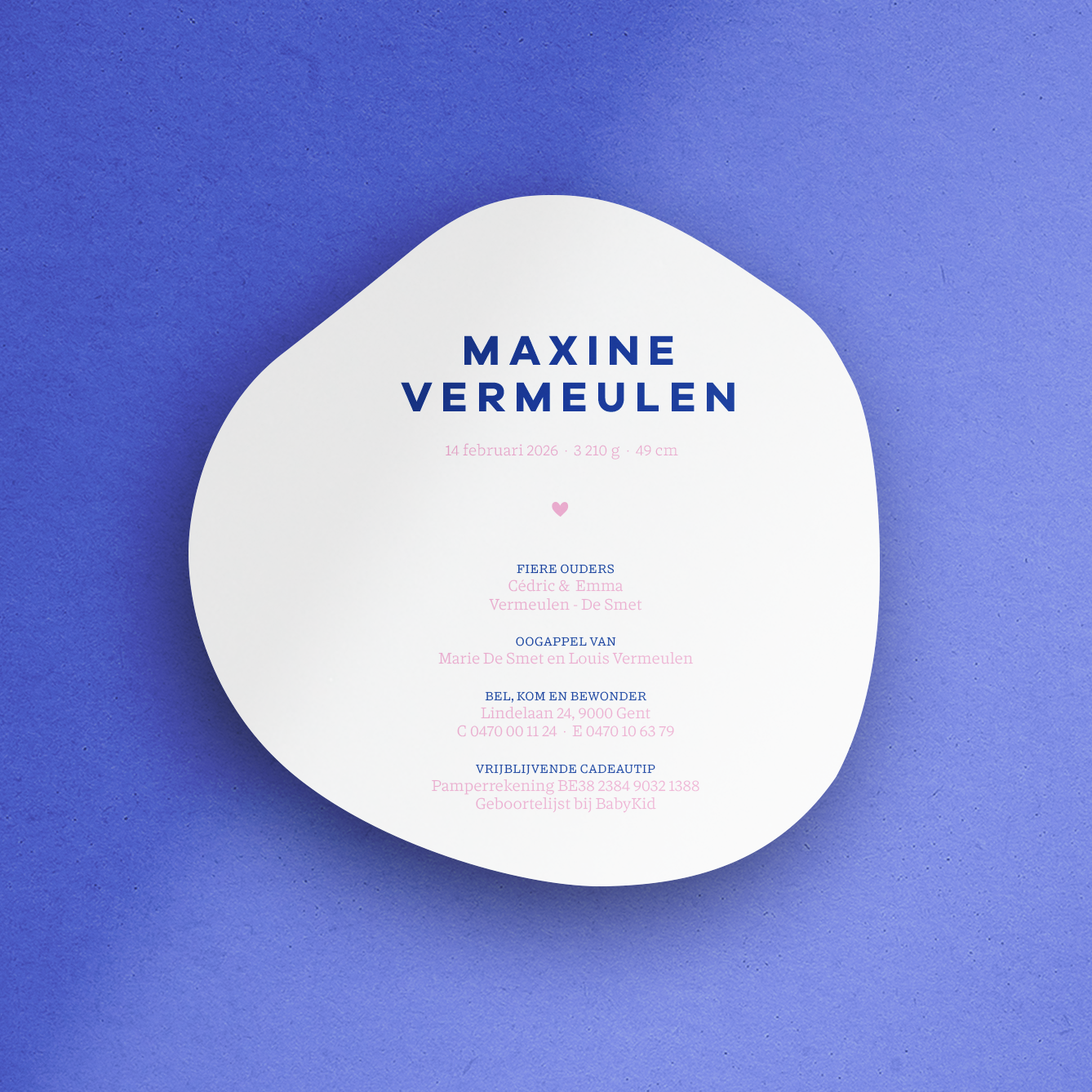 Geboortekaartje Maxine