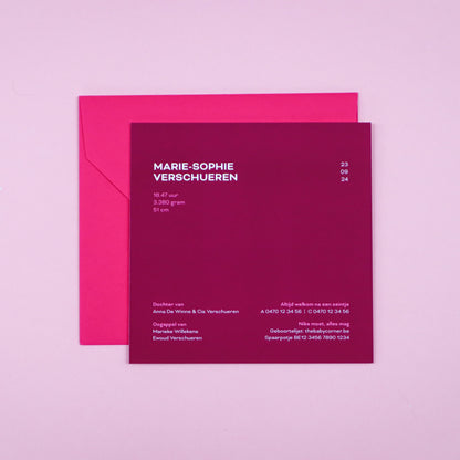 Geboortekaart Marie-Sophie