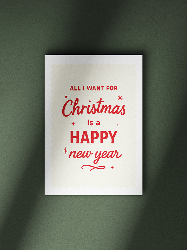 Kerstkaart All I want...