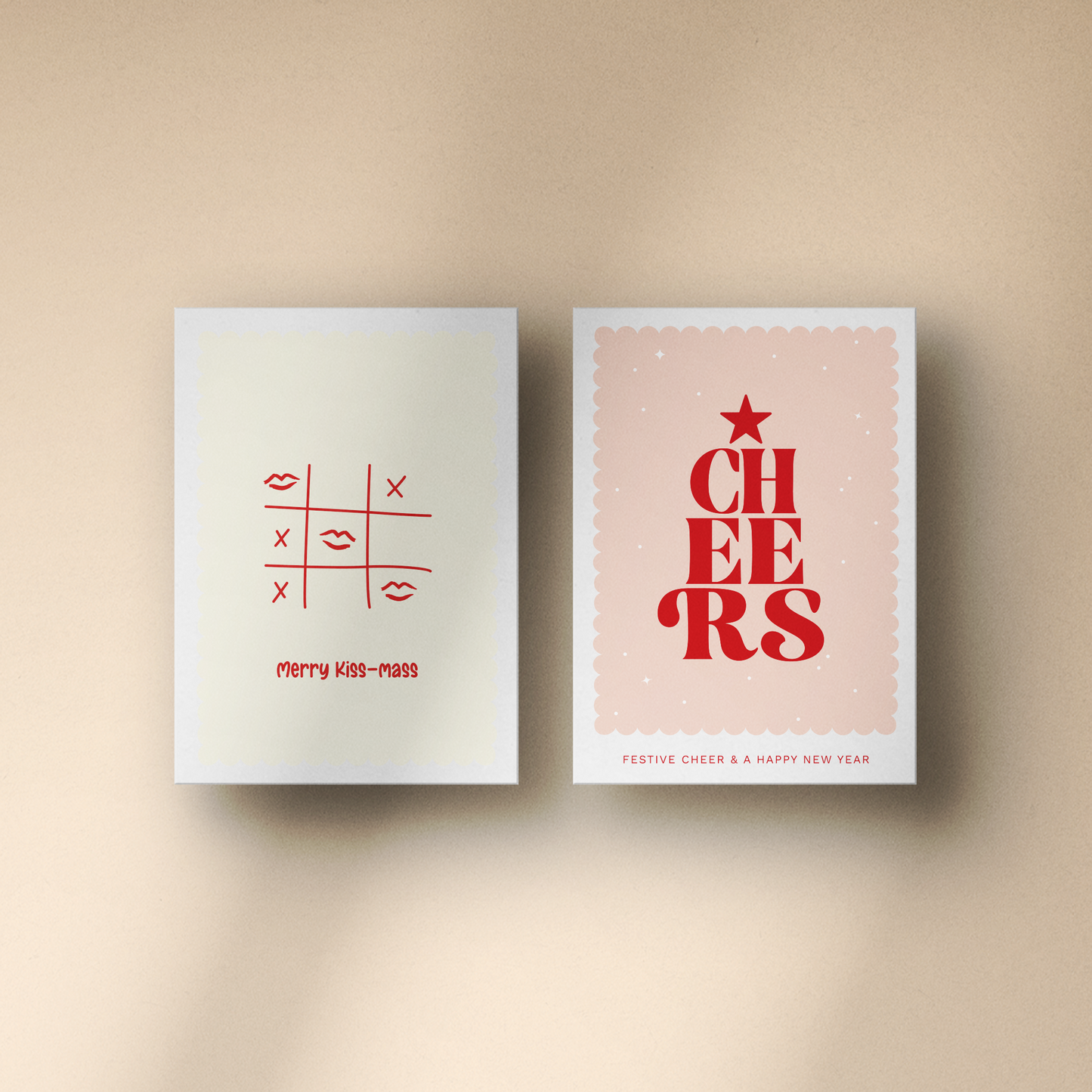 Kerstkaarten Kiss and Celebrate set van 10