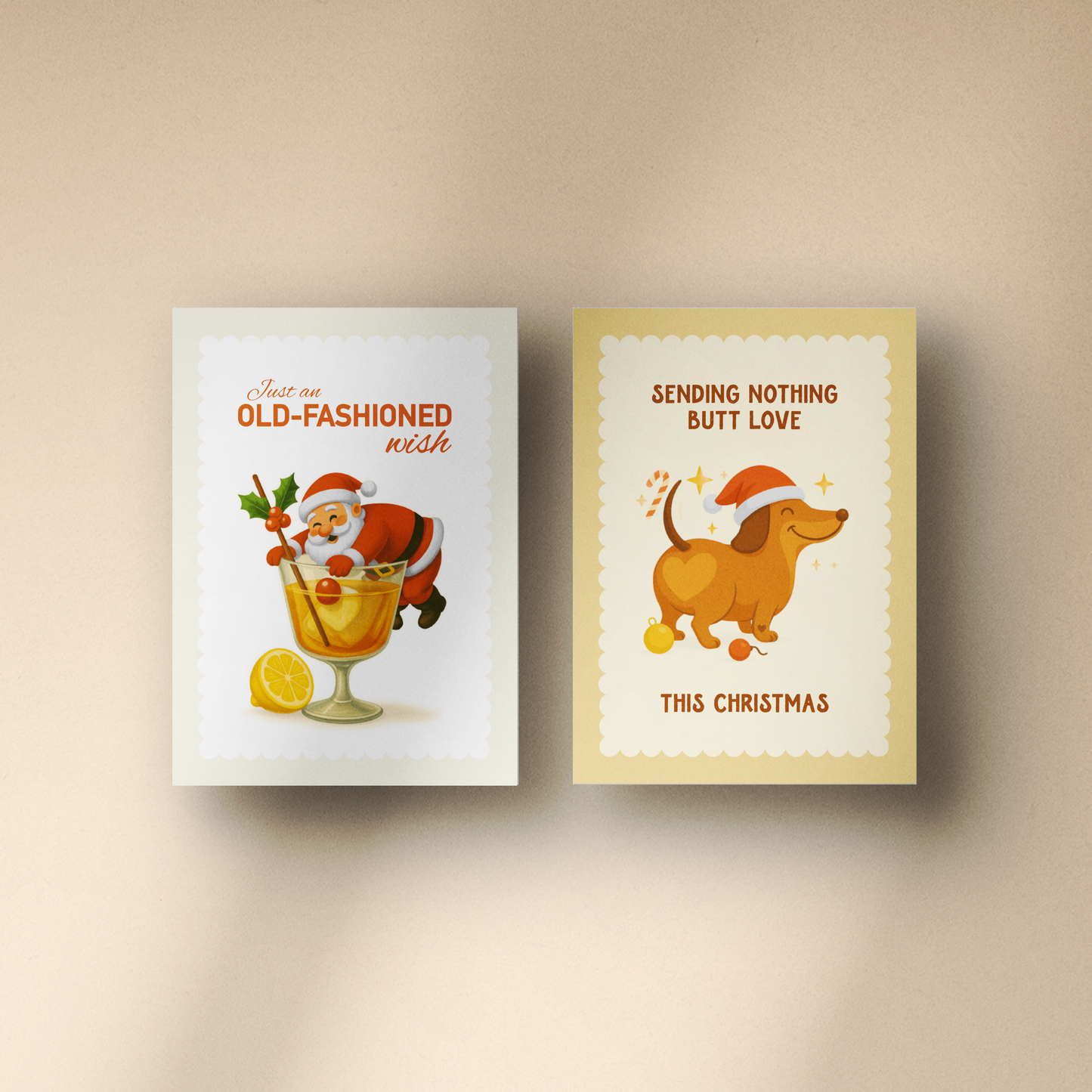 Kerstkaarten Love and classics set van 10